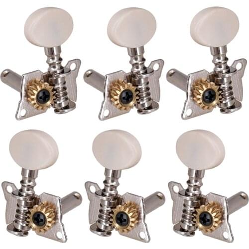 6 Pieces 3R 3L Guitar Machine Heads Mechanical Tuning Pegs For Acoustic Guitar Electric Guitar, Silver