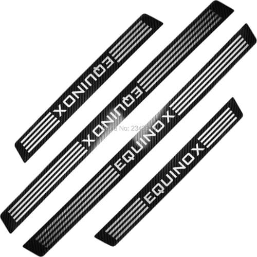 For Chevrolet Equinox 2015-2018 2019 2020 Carbon Door Sill Scuff Plate Protectors Trim Guard Pedal Cover Car Styling Accessories
