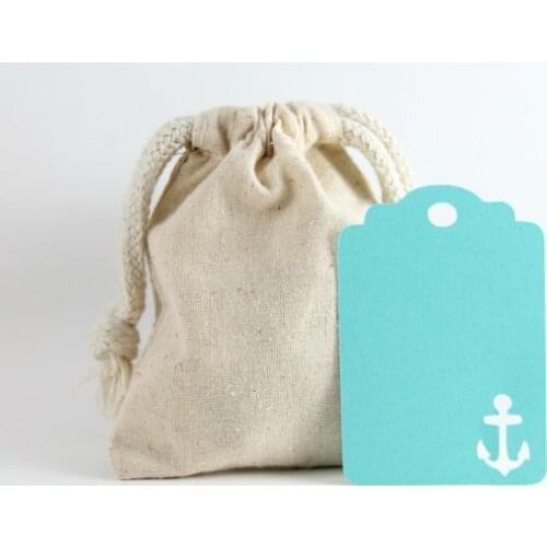 Aqua Tags with Anchor Birthday ocean wedding Under the Sea Mermaid Party favor lables cards free shipping