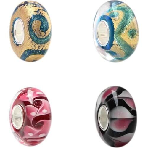 Emith Fla 100% 925 Sterling Silver Large Hole Charm Bead Fit European Bracelet Bangle Jewelry DIY Accessories