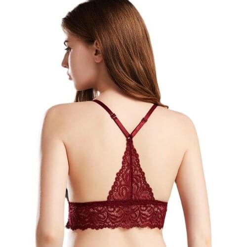 Backless Padded Bra Lace Y-line Shoulder Strap Seamless Sexy Female Underwear For Women Lingerie