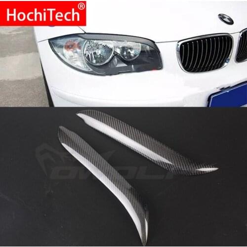 For BMW 1 Series E81 E82 E87 E88 2004-2010 Carbon Fiber Headlight Cover Eyebrows Eyelid Trim Sticker