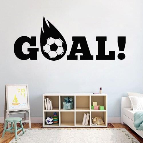 Football Sports Vinyl Wall Decal Soccer Goal Inscription Ball Sport Wall Stickers Athletes Home Decoation Mural Removable Z431