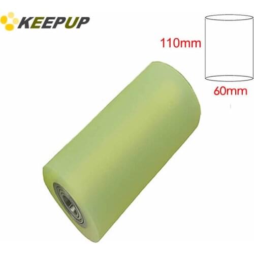 Furniture wheel.Diameter 60mm, length 110mm,PU polyurethane roller with bearing,Soft surface,Pipeline transmission Rubber wheel