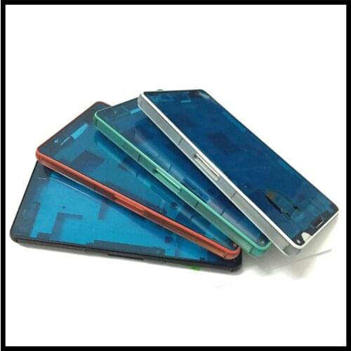 Middle Frame Faceplate Chassis Housing For Sony Xperia Z3 Compact Z3 mini D5803 D5833 Front Frame Bezel+Button+dust plug cover