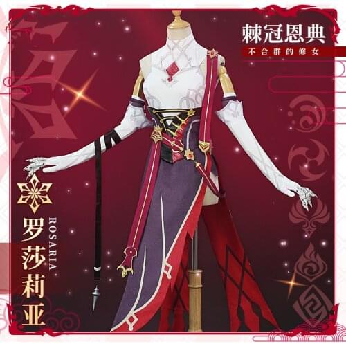 Anime Game Genshin Impact Rosaria Sexy Cheongsam Uniform Dress Gorgeous Party Cosplay Costume Halloween Women Free Shipping 2021