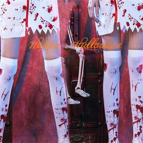 Halloween Sexy Scary Women Cosplay Costumes Carnival Party Bloody Horror Nurse Disguise Knee Socks Performance Disguise Ladies