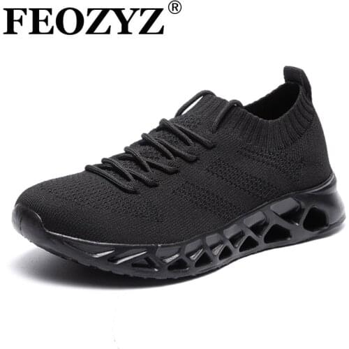 FEOZYZ Low Top Running Shoes Men Women Breathable Knit Upper Sneakers Women Men Plus Size 35-48 Lightweight Outdoor Sport Shoes
