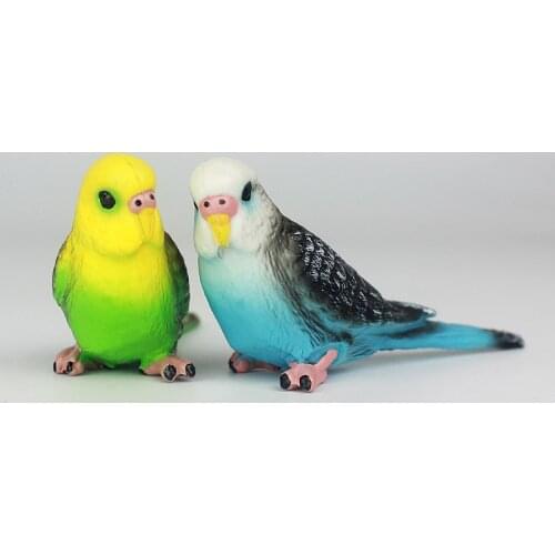 1PC Simulation Forest Parrot Figures Miniature Animal Model Bird Figurine Fairy PVC Zoo Statue Toys 8x2.3x3.2cm