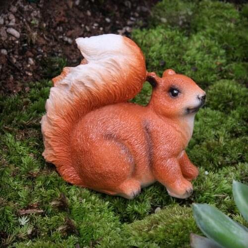 Animals Squirrel Fairy Ggarden Miniatures Mini Gnomes Moss Bonsai Terrariums Resin Crafts Figurines For Home Decor Toy Gift
