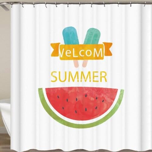 Fashion Fruit Animal Digital Print Shower Curtain Waterproof and Mildew Proof Bathroom Decorative Partition Curtain