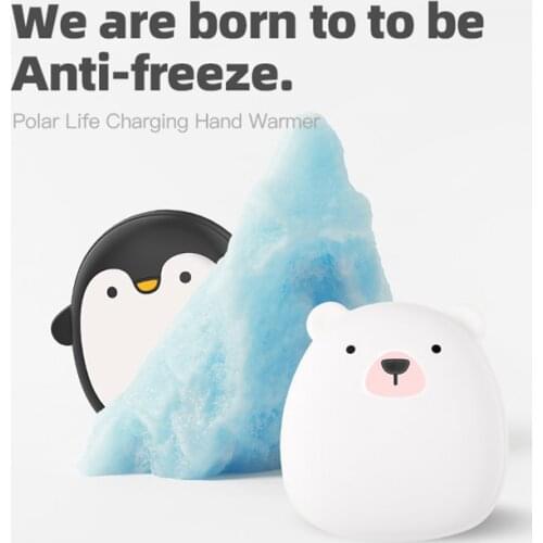 Cute Cartoon Anime Hand warmer Power bank two in one Portable USB Rechargeable Penguin/Polar bear Gift For Girl Kids Lovers