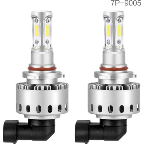 PAMPSEE 7P H4 H7 H11 1Pair LED Car Headlight COB Chips H1 9005 9006 45W Car Styling Auto Led Bulb 12-24V DC 6000LM IP65 6000K