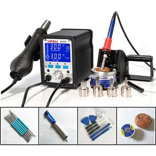 Hot Air Gun Soldering Station SMD Large LCD Display Iron With Air Gun Soldering Station For Solder YIHUA 995D