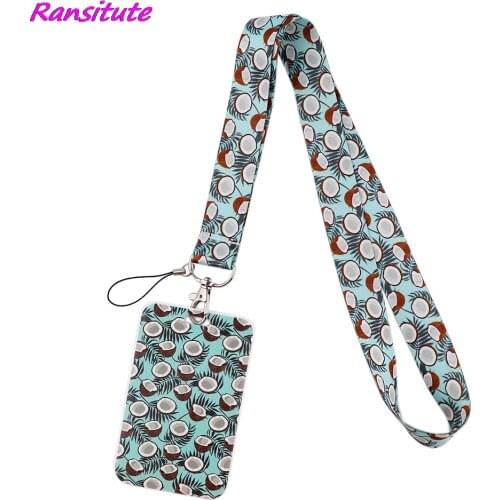 Ransitute R1800 Fruit Coconut Neck Strap Lanyard For Keys ID Card Gym Mobile Phone Straps USB Badge Holder DIY Hang Rope