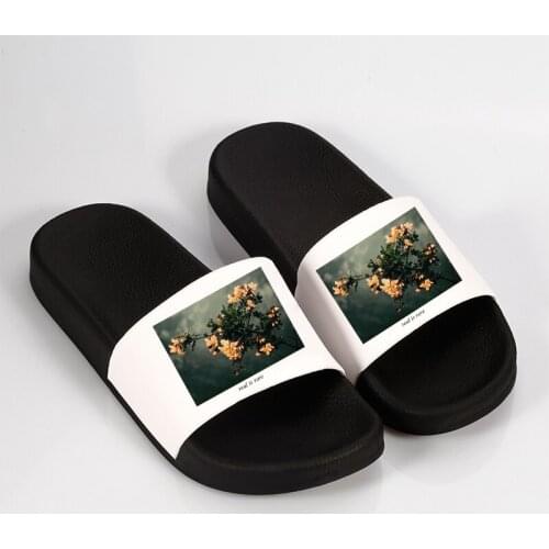 Women Home Slippers Fllower Print Summer female shoes Thick Bottom Bathroom Indoor Non-slip filp flops beach Slide Female Shoes