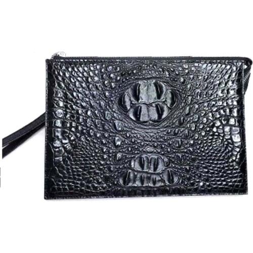 Ejiang new male crocodile men envelope bag More card holder business fashion crocodile leather bag men clutch bag