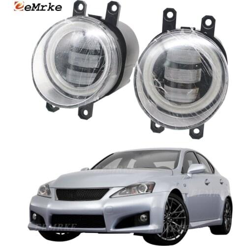2x Car Accessories Fog Lights Cut-Lens Full Led Angel Eye DRL Daytime Running Light for Lexus IS F XE20 2008-2014 2013 2012 2011