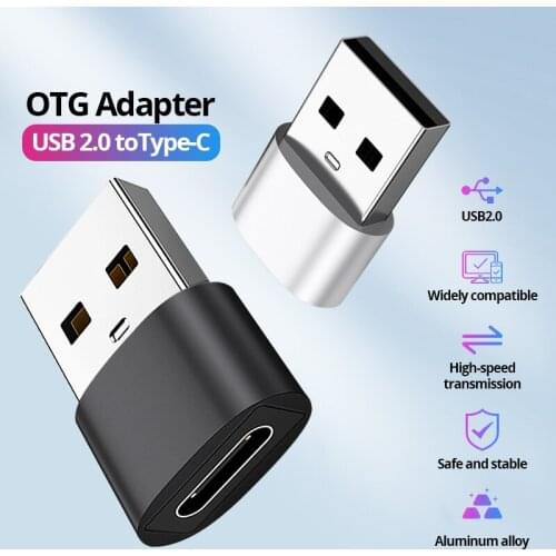 USB To Type C Adapter USB 2.0 Adapter Plug Portable Mini Type-C USB Connector Converters For xiaomi redmi 8 pro Mobile Phone