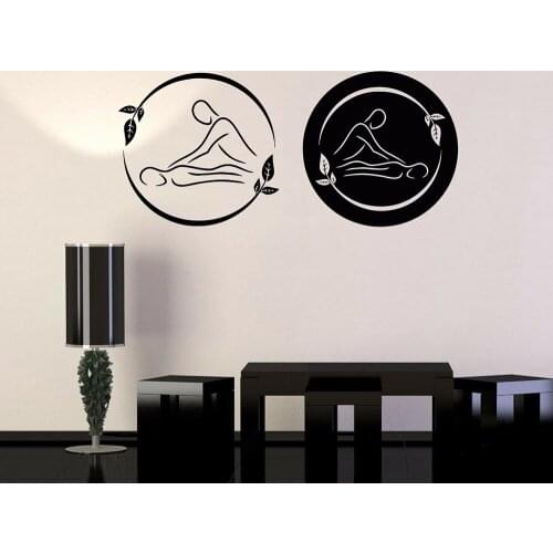Spa Massage Therapy Vinyl Wall Decal Beauty Logo Relax Stickers Removable Room Decoration Art Mural Salon Decals Poster A001