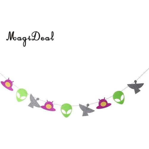 Funny Outer Space Felt Bunnting Banner Garland DIY Baby Shower Party Decor