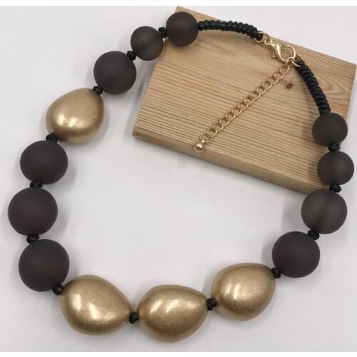 Kara&Kale Boho Fashion Jewelry Gothic Collar Necklace Wax Cord Resin Stone&CCB Beads Earthy Collares Necklace Women Accessories