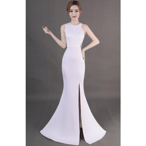 Corzzet Women Vestidos Halter Waist Hollow Out Split Slim Mermaid Dress Elegant Sexy Banquet Evening Party Long Fishtail Dresses