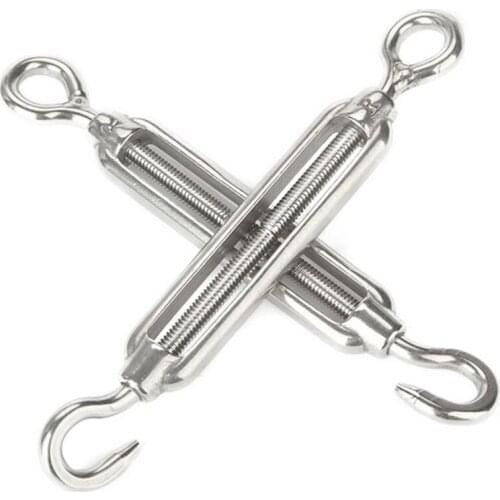 1Pcs M16 380mm Stainless Steel Hook & Eye Turnbuckle Wire Rope Tension turnbuckle strainer fence wire tensioner hook-eye