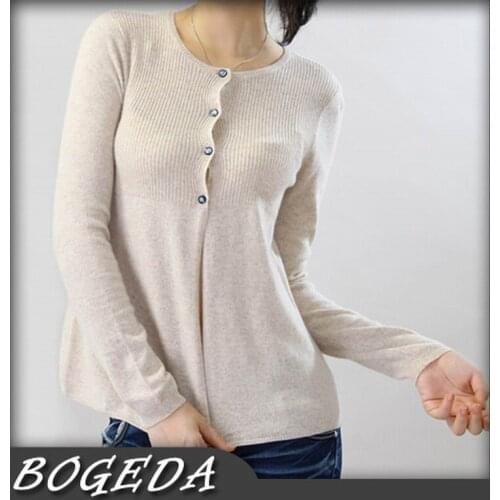 100%Cashmere Sweater Women O-Neck Coffee Cardigan Natural Fabric Extra Soft Warm High Quality Clearance Sale Free Shipping