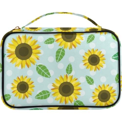 2021 New Jewelry Box Portable Casket Stud Chain Earing Ring Organizer Makeup Sunflower Storage Box Beauty Container Necklace