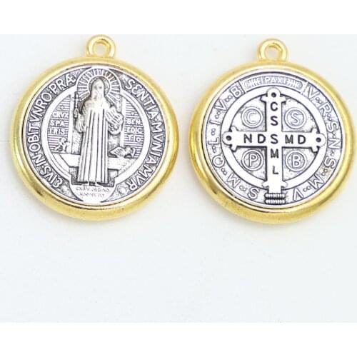 50pcs of Catholic Medalla De San Benito Saint Benedict Medal Pendant