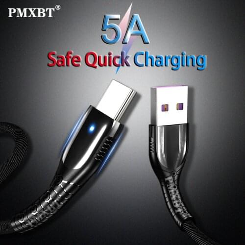 5A USB Type C Cable For Huawei Mate 30 20 P30 P20 P10 Pro Lite Samsung Fast Charging Charger Micro USB-C Type-C Cable Wire Cord