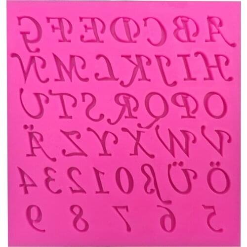 English alphanumeric Shaped fondant cake silicone moulds chocolate jelly pastry candy cupcake decoration kitchen clay tool F0197