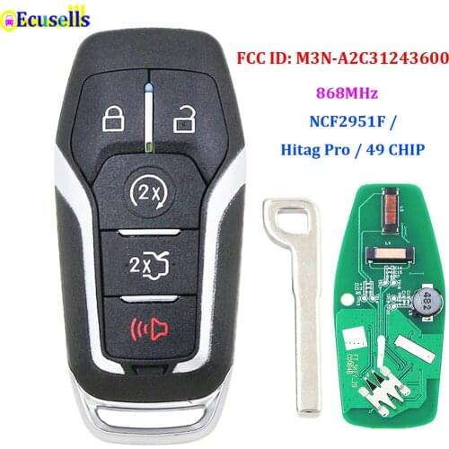 Keyless Entry Remote Key fob 868mhz for Ford Mustang Fusion Taurus F-450 F-150 Explorer Edge Mondeo