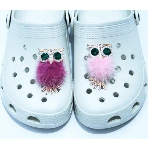 Brand Designer Metal Shoe Charm Croc Charms Dute Owl Shoes Accessories Bling Rhinestone JIBZ Clogs Shoes Decoration Gift