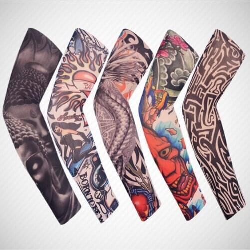 By DHL or fedex 500pcs/lot Outdoor Cycling Sleeves 3D Tattoo Printed UV Protection Bicycle Sleeves Arm Protection Ridding