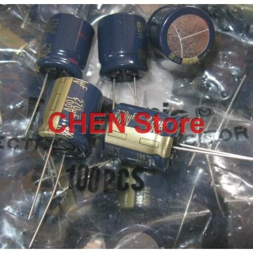 10PCS matsushita capacitor FC 100V270UF 18X21MM ultra low internal resistance Electrolytic Capacitor ce fc 270uf 100v Gold word