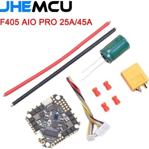 JHEMCU GHF405AIO PRO MPU6000 25.5X25.5mm F405 Flight Controller BLHELIS 25A 45A 4in1 ESC 3-6S for FPV Racing Toothpick Drones