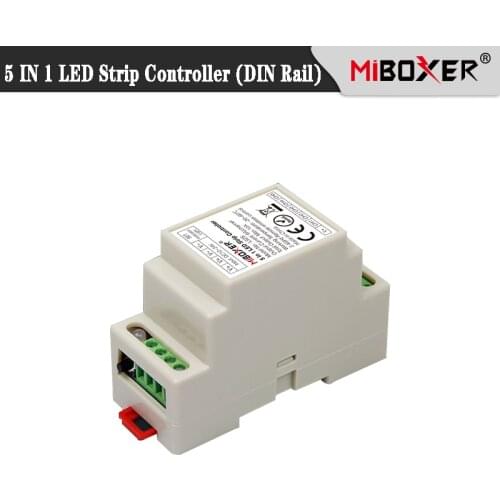MiBoxer LS2S 5 IN 1 LED Strip Controller DIN Rail DC12V~24V Common Anode for Single Color CCT RGB RGBW RGBCCT LED Strip