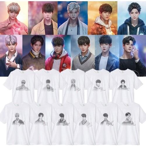 Korean Fashion K Pop Kpop Wanna One Kawaii Cartoon Printed T Shirts Harajuku Women Short Sleeve Streetwear White K-pop T-shirt
