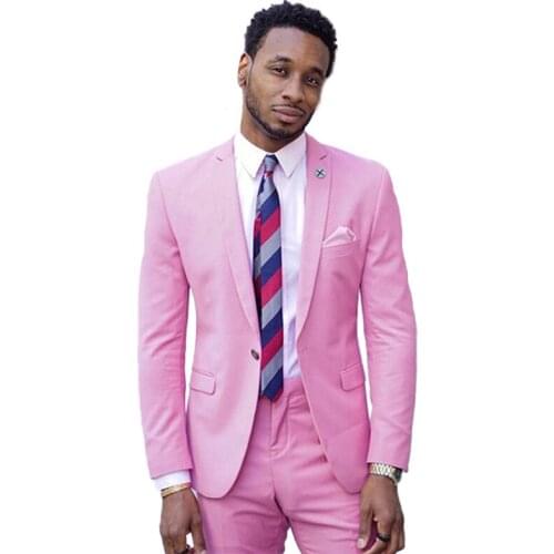 Pink Mans Suits For Wedding Groom Tuxedos Best Man Wear Dinner Suits Prom Dress Groom Wear Peaky Binders 2Pieces(Jacket+Pants)
