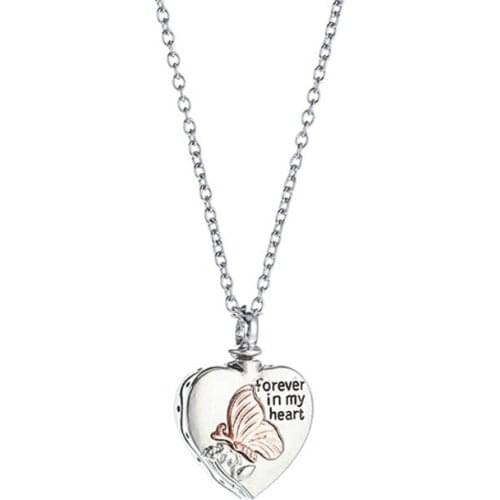Creative Heart Urn Necklaces for Ashes Butterfly Daisy Urn Necklace Cremation Memory Jewelry for Women Men