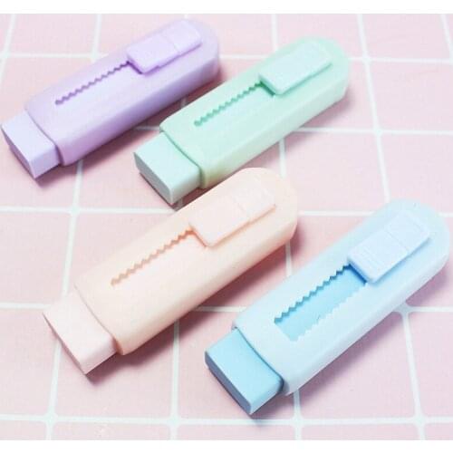 Creative Pencil Rubber Retractable Press Eraser School Stationery Erasers Student Correction Supplies