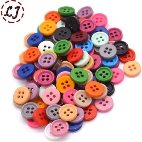 100pcs/300pcs/500pcs sewing Resin Button Round 10mm(0.4in) candy mixed color for child cloth accessory scrapbook