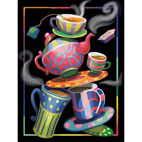 Diy 5D Diamond Painting Kits for Adults Cartoon Teapot Teacup Full Drill Crystal Rhinestone Diamond Rhinestone CraftGJ711