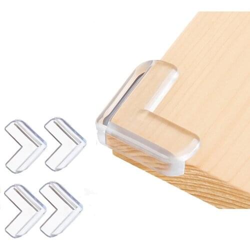 4 Pack Furniture Corner Protection Cover Transparent Soft Silicone Desk Corner Protection Child Safety Kit Bumper Strip