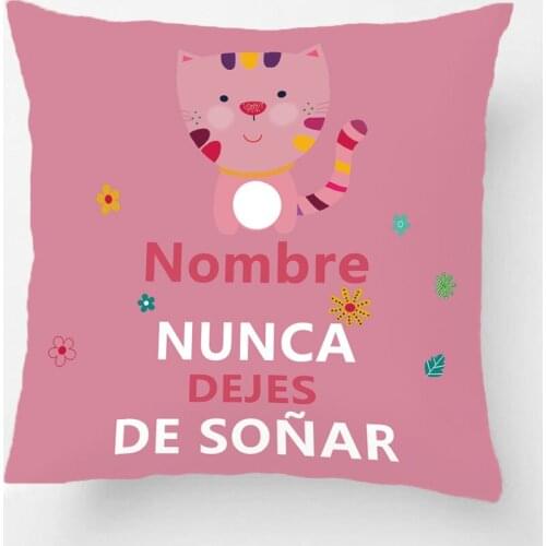 Cat With Pink Back Throw Pillow Case Never Stop Dreaming Decorative Cushion Cover Customize Name Gift By LVSURE For Car Sofa