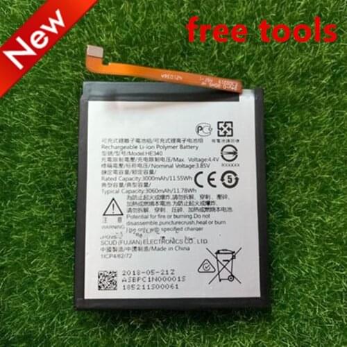 New HE342 3060mAh Battery For Nokia X6 2018 6.1 Plus TA-1099 HE 342 Batteries Bateria + Free Tools