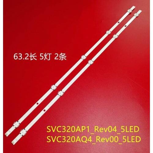 10pcs New kit LED backlight strip for 32LH515B 32LH570B SVC320AP1_Rev04_5LED_160113 SVC320AQ4_Rev00_5LED_160111 5LED 632mm