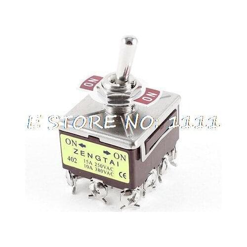 On-On 2 Way 4PDT Latching Toggle Switch AC 15A/250V 10A/380V